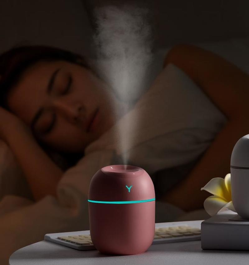 Mini humidificador  e difusor aromático  220ML Portatil Humidificador, with LED Night Lamp,USB